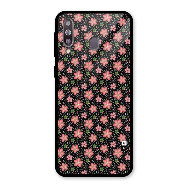 Cute Tiny Flowers Glass Back Case for Galaxy M30