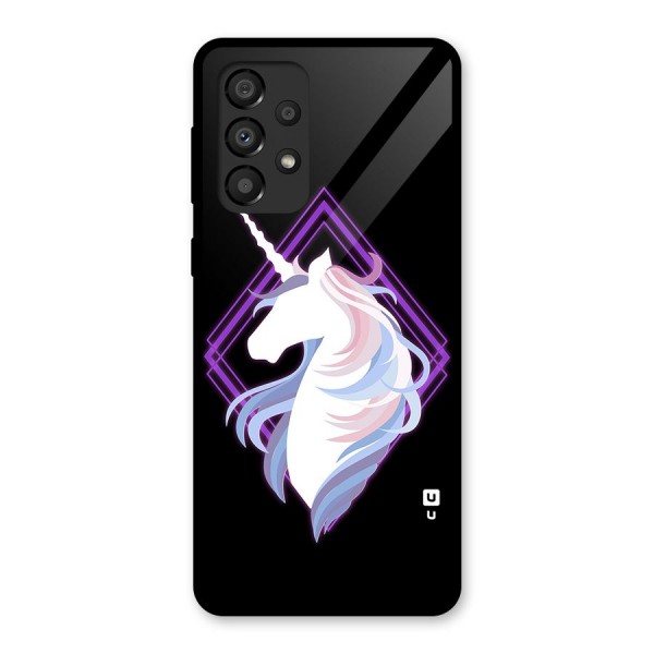Cute Unicorn Illustration Glass Back Case for Galaxy A33 5G