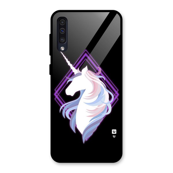 Cute Unicorn Illustration Glass Back Case for Galaxy A50