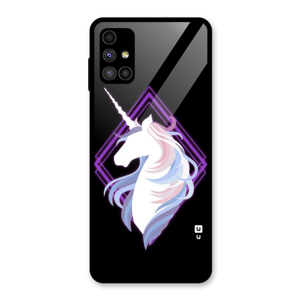 Cute Unicorn Illustration Glass Back Case for Galaxy M51