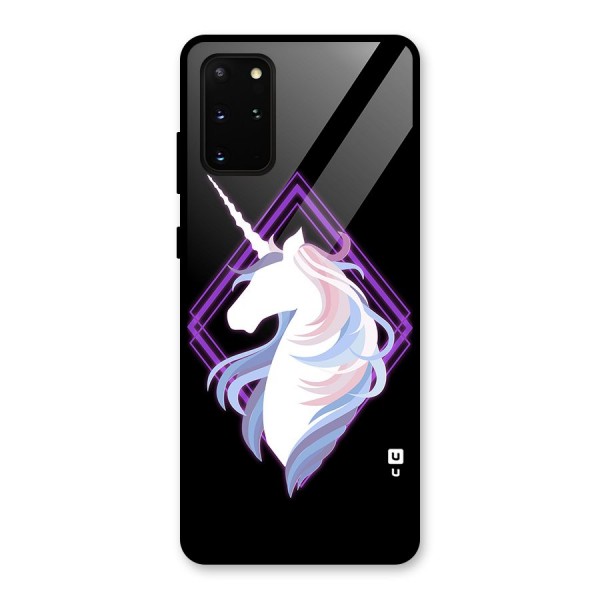 Cute Unicorn Illustration Glass Back Case for Galaxy S20 Plus