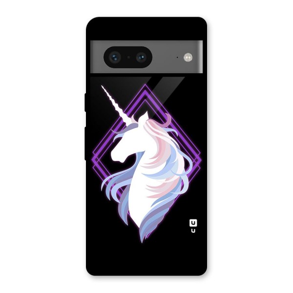 Cute Unicorn Illustration Glass Back Case for Google Pixel 7