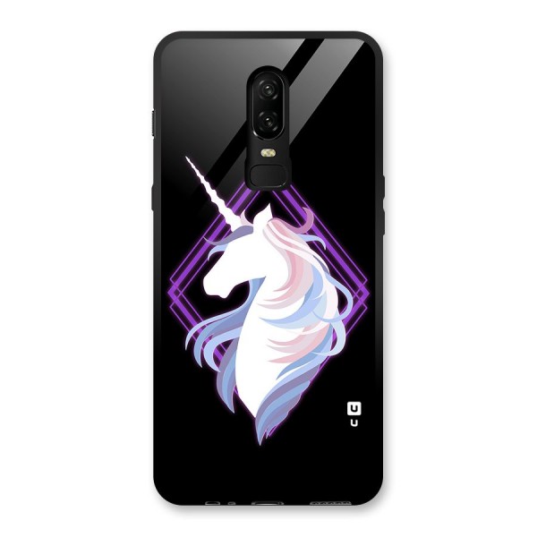 Cute Unicorn Illustration Glass Back Case for OnePlus 6