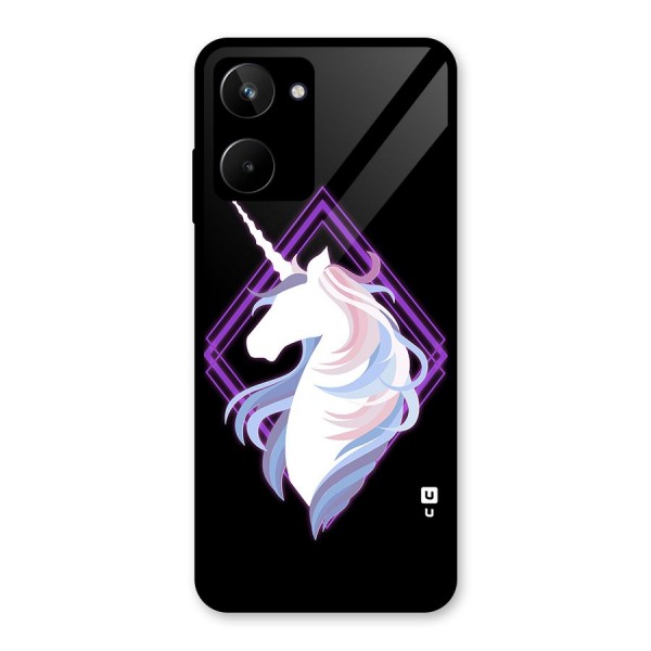 Cute Unicorn Illustration Glass Back Case for Realme 10