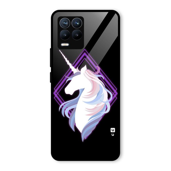 Cute Unicorn Illustration Glass Back Case for Realme 8 Pro