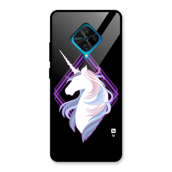 Cute Unicorn Illustration Glass Back Case for Vivo S1 Pro