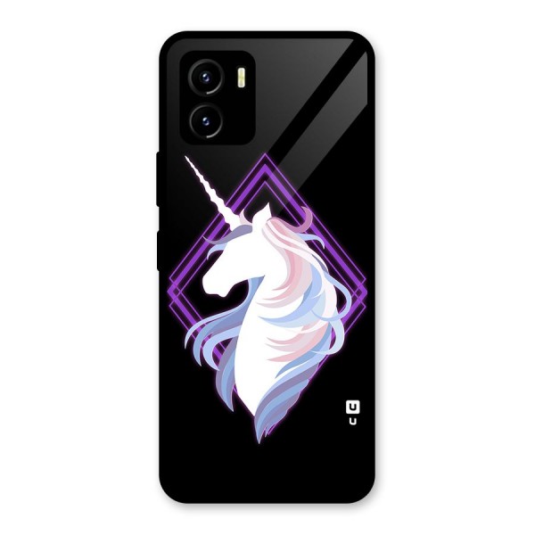 Cute Unicorn Illustration Glass Back Case for Vivo Y15s