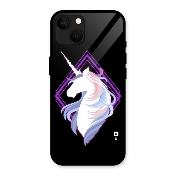 Cute Unicorn Illustration Glass Back Case for iPhone 13