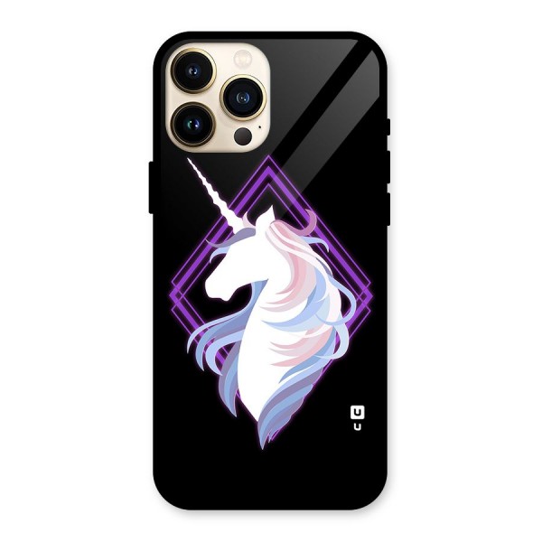 Cute Unicorn Illustration Glass Back Case for iPhone 13 Pro Max