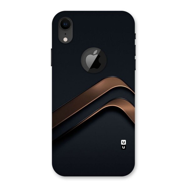 Dark Gold Stripes Back Case for iPhone XR Logo Cut