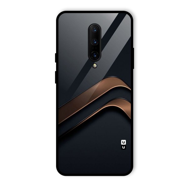 Dark Gold Stripes Glass Back Case for OnePlus 7 Pro