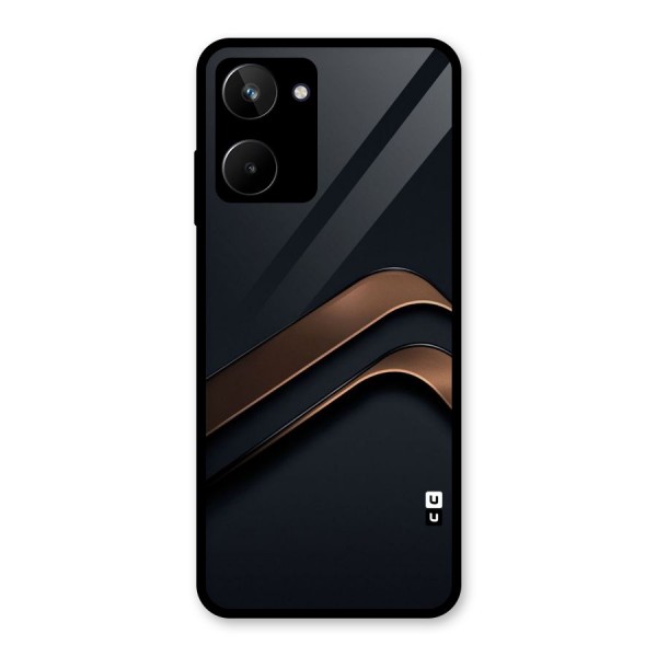 Dark Gold Stripes Glass Back Case for Realme 10