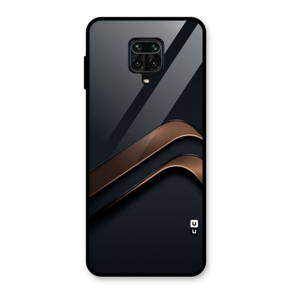 Dark Gold Stripes Glass Back Case for Redmi Note 9 Pro