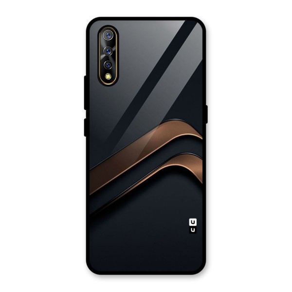 Dark Gold Stripes Glass Back Case for Vivo S1