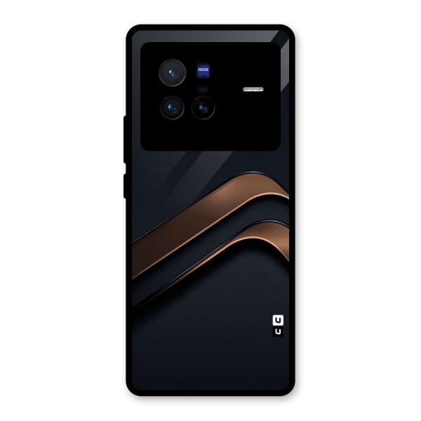 Dark Gold Stripes Glass Back Case for Vivo X80