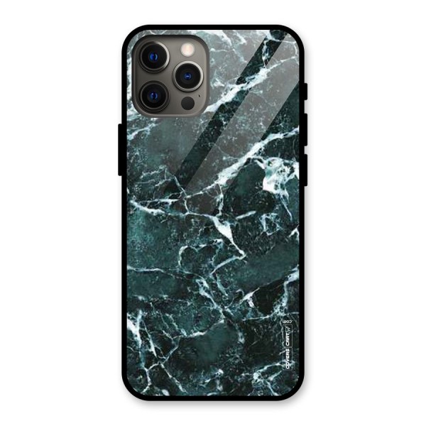 Dark Green Marble Glass Back Case for iPhone 12 Pro Max