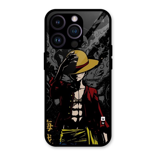 Dark Luffy Art Glass Back Case for iPhone 14 Pro