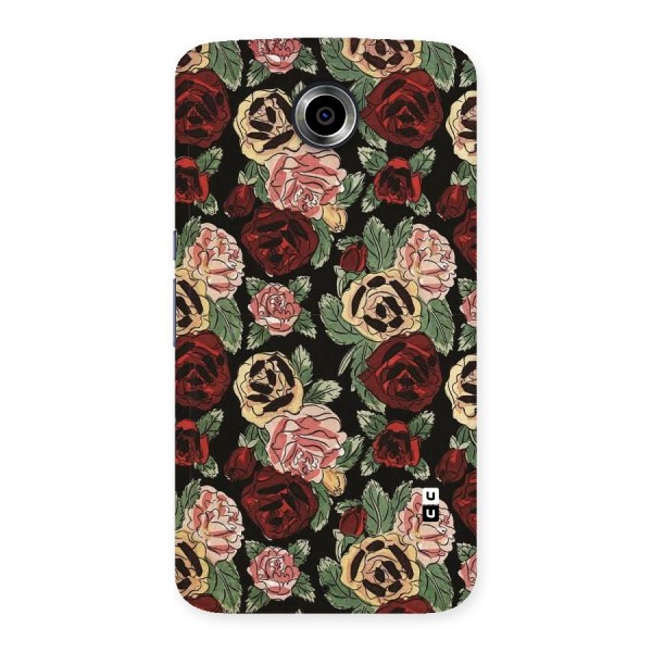 Dark Pastel Flowers Back Case for Nexsus 6