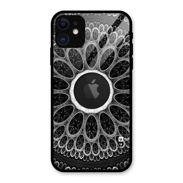 Dark Pattern Art Glass Back Case for iPhone 11 Logo Cut