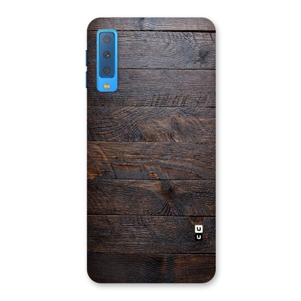 Dark Wood Printed Back Case for Galaxy A7 (2018)