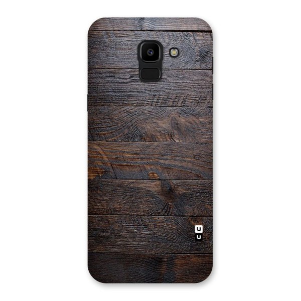 Dark Wood Printed Back Case for Galaxy J6