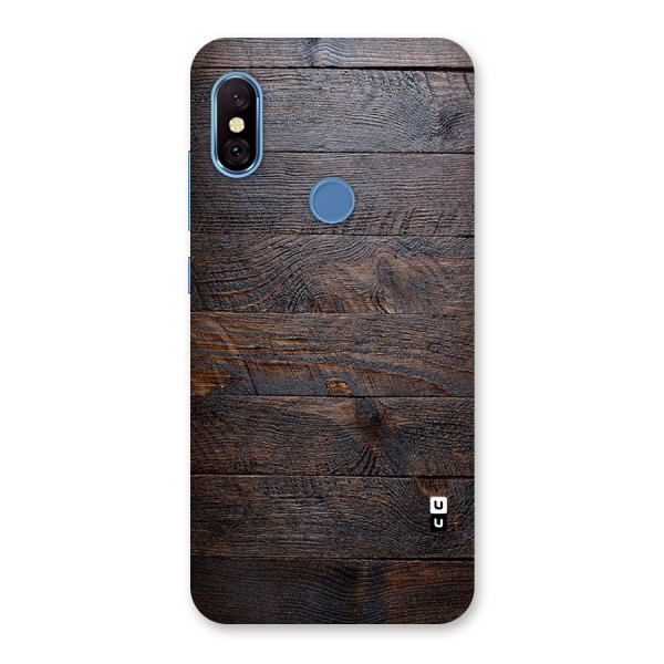 Dark Wood Printed Back Case for Redmi Note 6 Pro