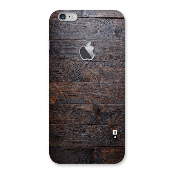 Dark Wood Printed Back Case for iPhone 6 Plus 6S Plus Logo Cut