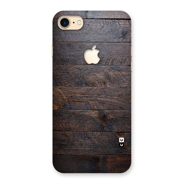Dark Wood Printed Back Case for iPhone 7 Apple Cut