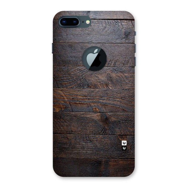 Dark Wood Printed Back Case for iPhone 7 Plus Logo Cut