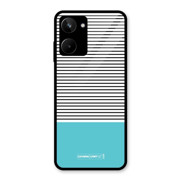 Deep Sky Blue Stripes Glass Back Case for Realme 10