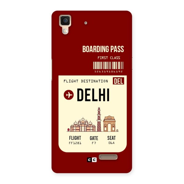 Delhi Boarding Pass Back Case for Oppo R7