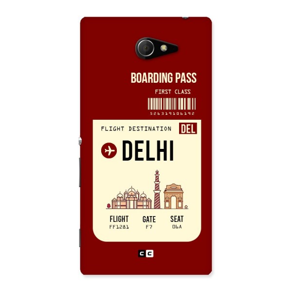 Delhi Boarding Pass Back Case for Sony Xperia M2