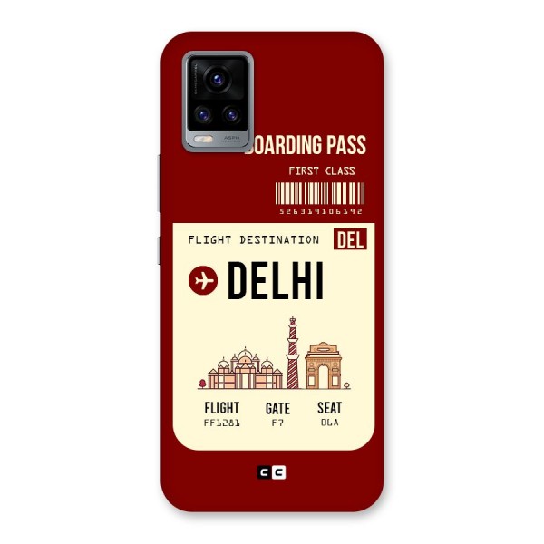 Delhi Boarding Pass Back Case for Vivo V20