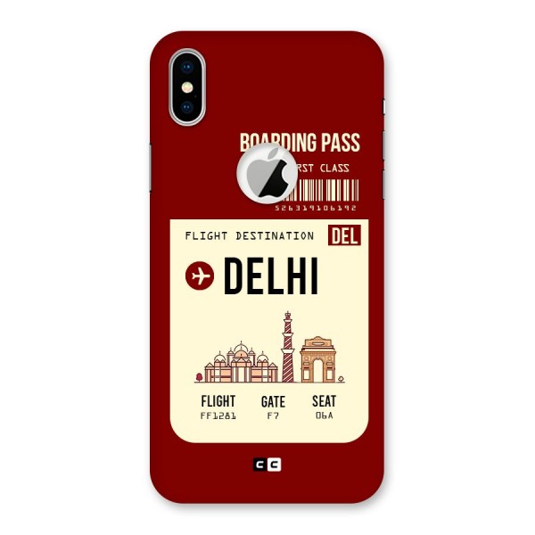 Delhi Boarding Pass Back Case for iPhone XS Logo Cut