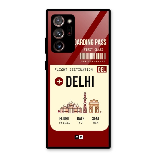 Delhi Boarding Pass Glass Back Case for Galaxy Note 20 Ultra