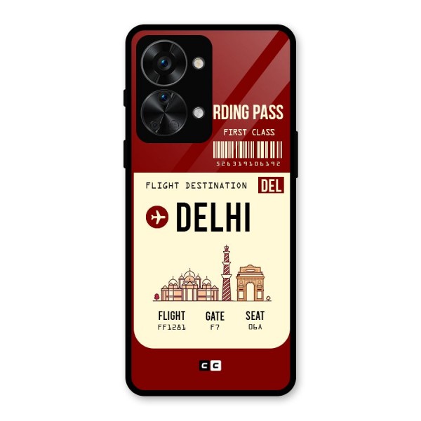 Delhi Boarding Pass Glass Back Case for OnePlus Nord 2T