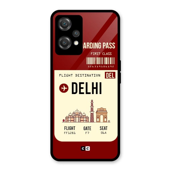 Delhi Boarding Pass Glass Back Case for OnePlus Nord CE 2 Lite 5G