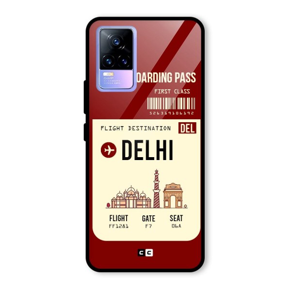 Delhi Boarding Pass Glass Back Case for Vivo Y73