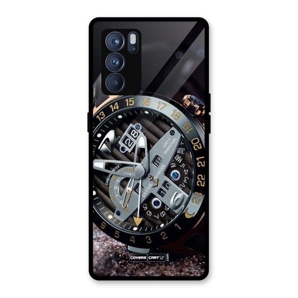 Designer Stylish Watch Glass Back Case for Oppo Reno6 Pro 5G