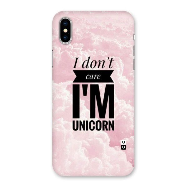 Dont Care Unicorn Back Case for iPhone X