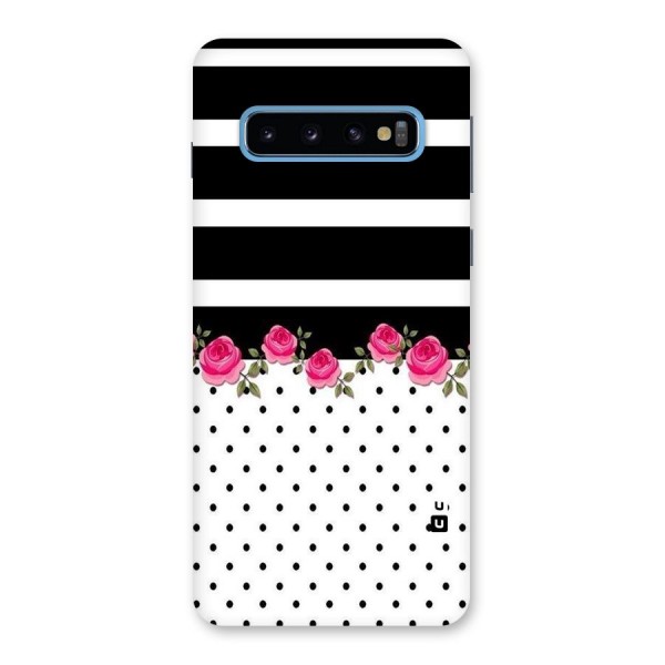 Dots Roses Stripes Back Case for Galaxy S10