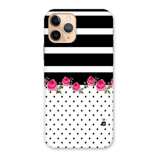 Dots Roses Stripes Back Case for iPhone 11 Pro