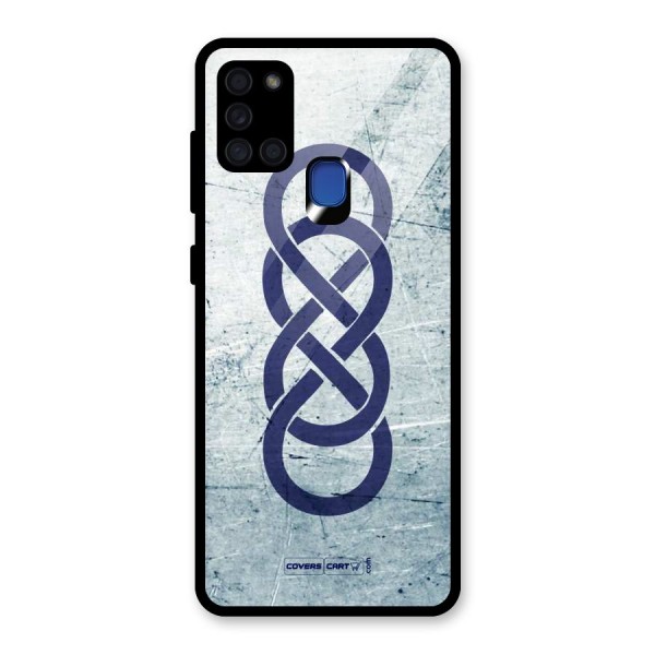Double Infinity Rough Glass Back Case for Galaxy A21s