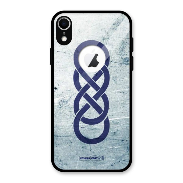 Double Infinity Rough Glass Back Case for iPhone XR Logo Cut