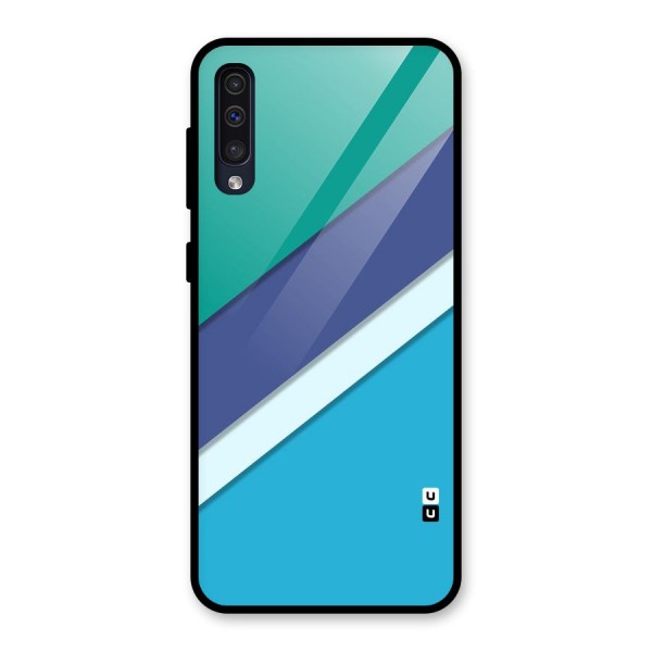 Elegant Colored Stripes Glass Back Case for Galaxy A50