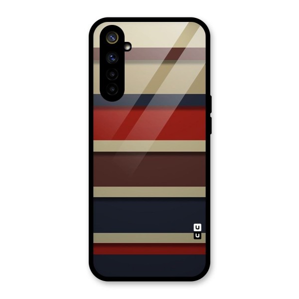 Elegant Stripes Pattern Glass Back Case for Realme 6