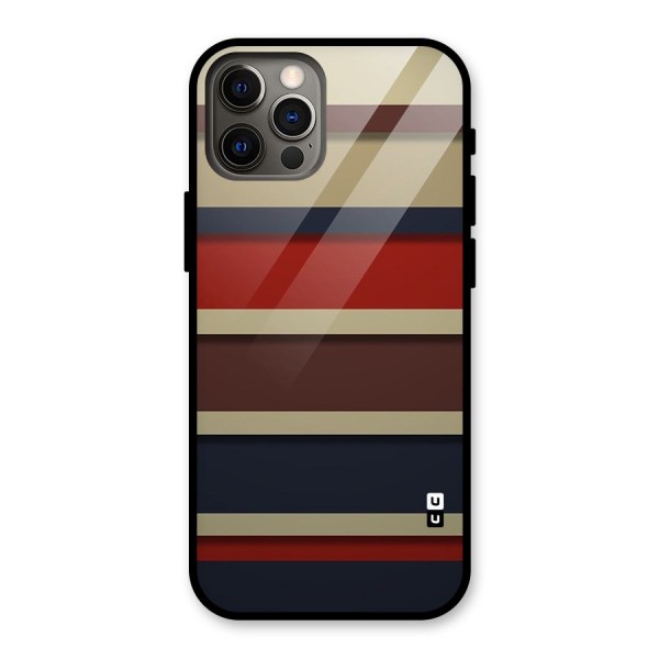 Elegant Stripes Pattern Glass Back Case for iPhone 12 Pro