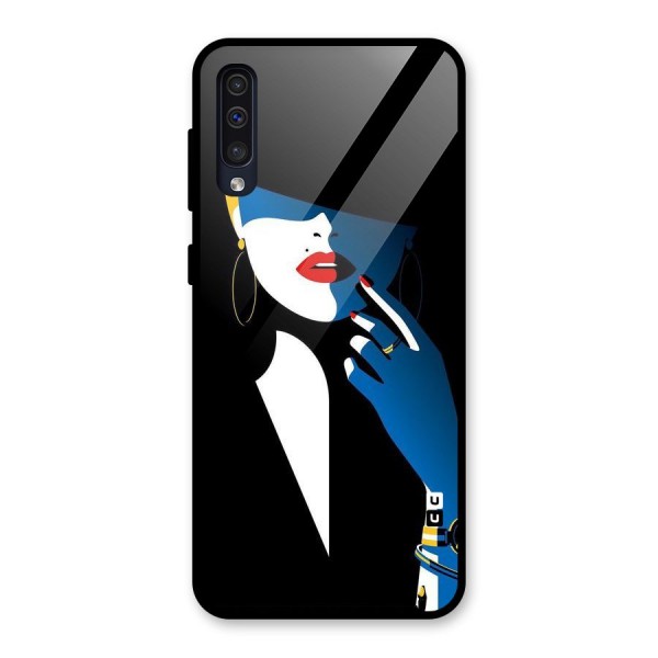 Elegant Woman Glass Back Case for Galaxy A50s