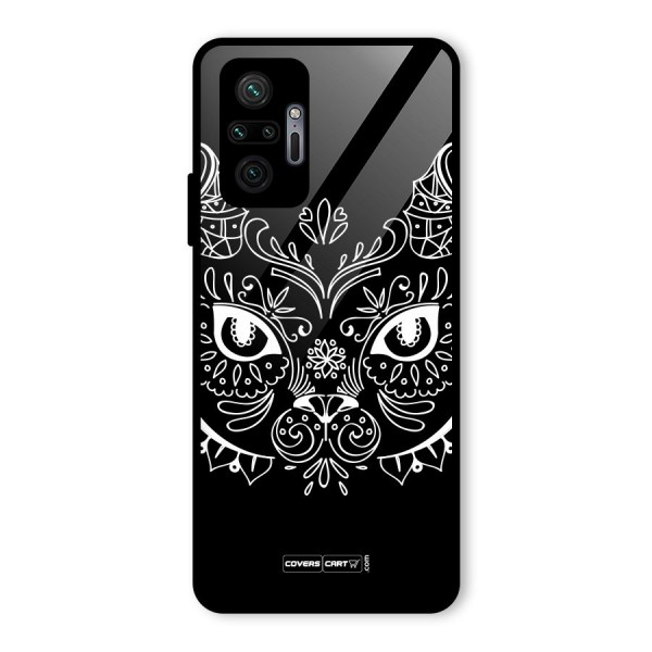 Ethnic Cat Design Glass Back Case for Redmi Note 10 Pro