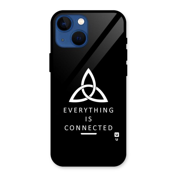 Everything is Connected Typography Glass Back Case for iPhone 13 Mini